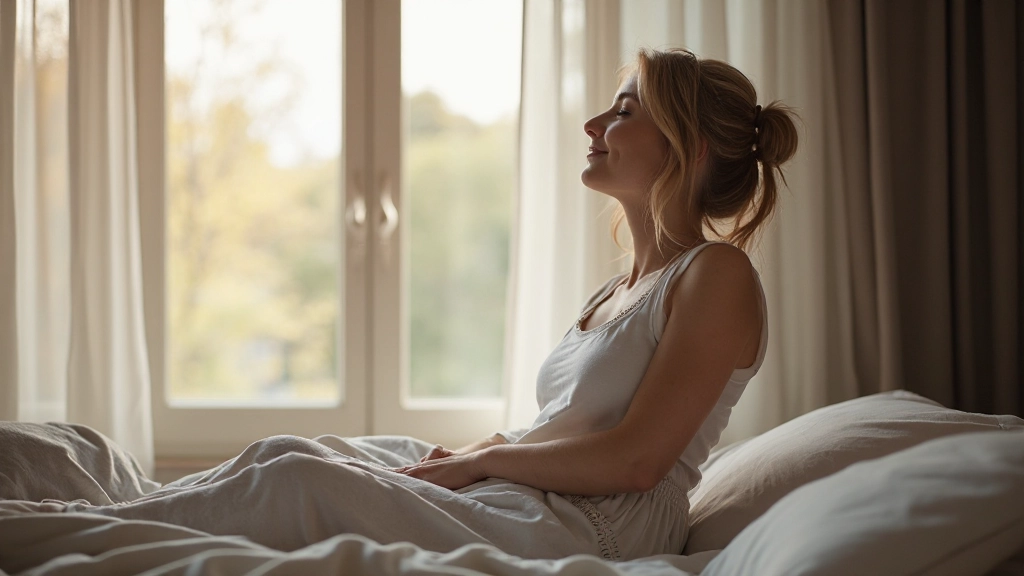 Vrouw die zelfzorg beoefent en zich zorgt om haar welzijn